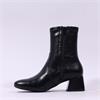 Wonders Anan Low Block Heel Stretch Boot - Black Leather